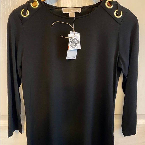 Michael Kors~ Black~ 3/4 sleeve~ Top - Picture 2 of 4